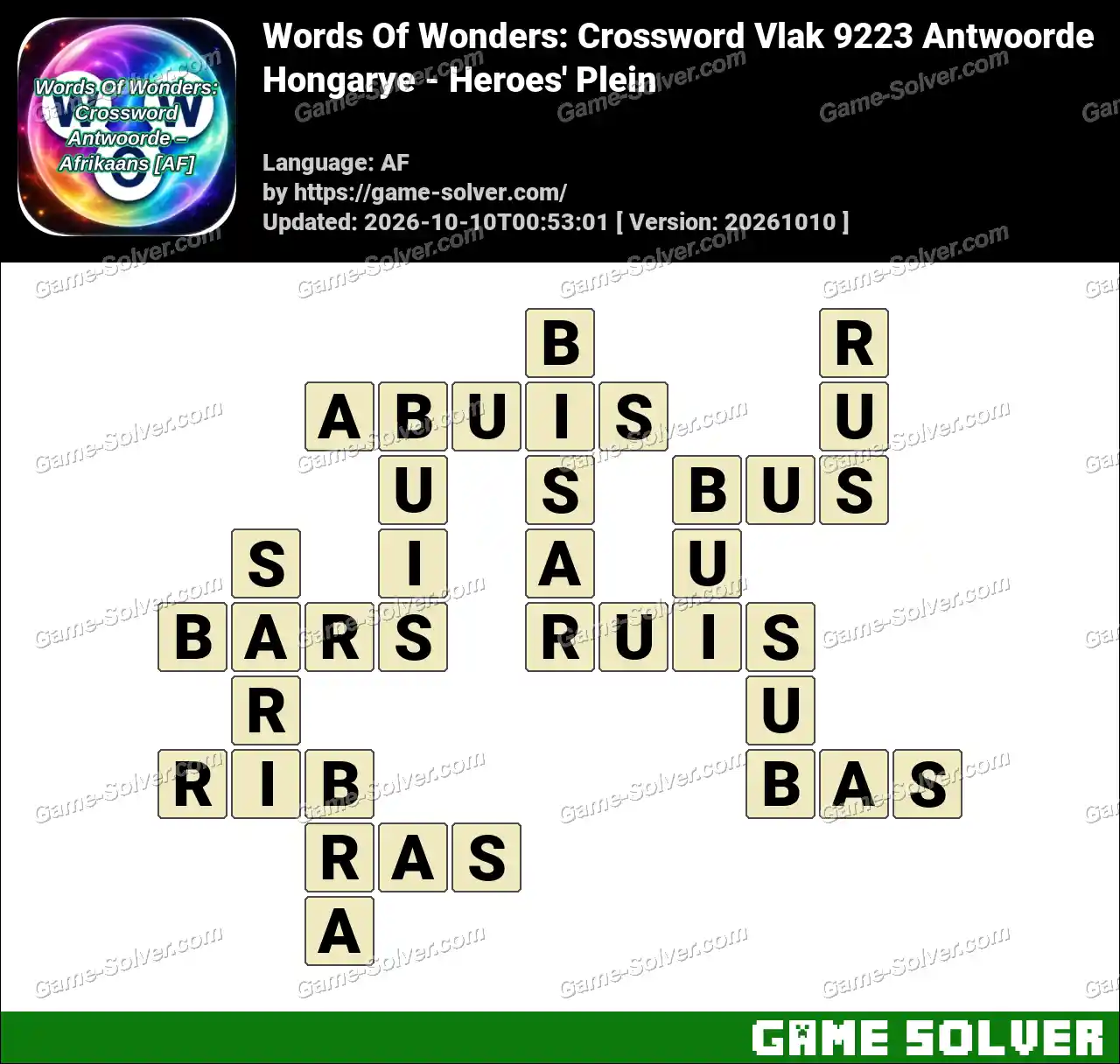 Words Of Wonders: Crossword Vlak 9223 Antwoorde – Hongarye – Heroes’ Plein